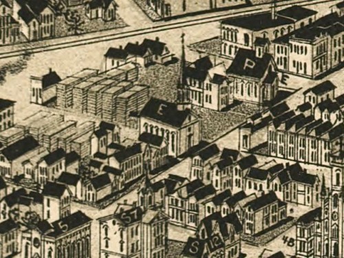 Salem Evangelical from the 1888 map (marked "E")