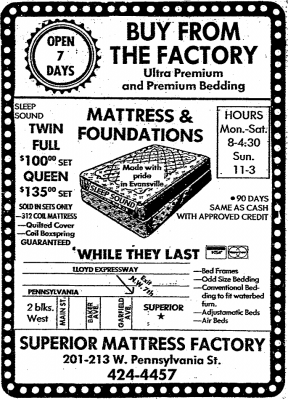 Superior Mattress ad 1988