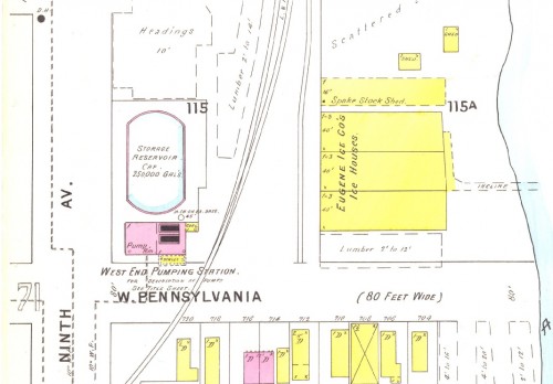 Map of the West End Pumping Station (1895 Sanborn)