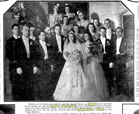 Mr and Mrs Gaylord Browne at the Lambert Johson residence 1-5-1941