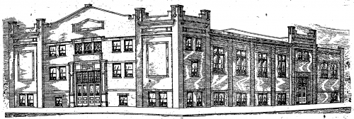 Sketch of the new hall for the Turnvereins