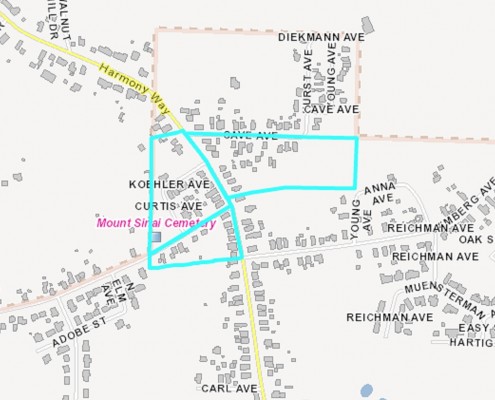 Map of Koch's property that  was subdivided