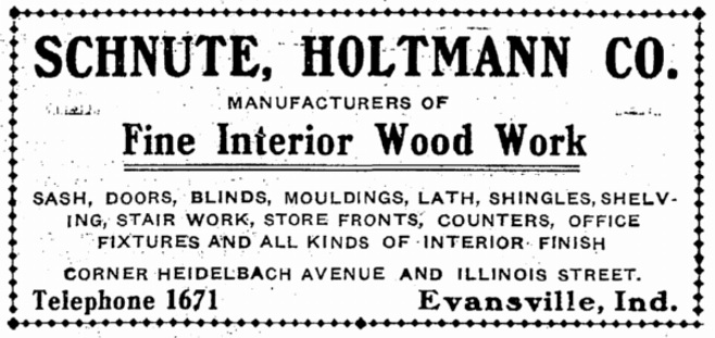 1906 advertisement for Schnute, Holtmann Co